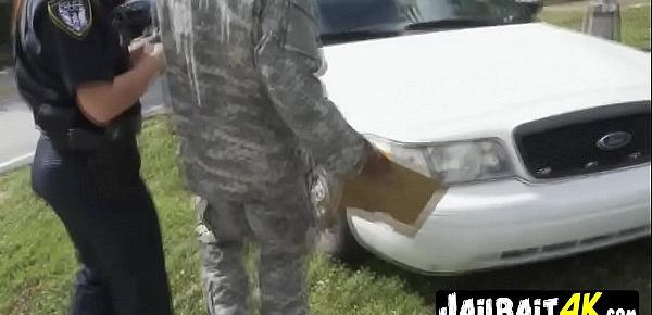  Brave soldier decides to serve to his country banging hard.